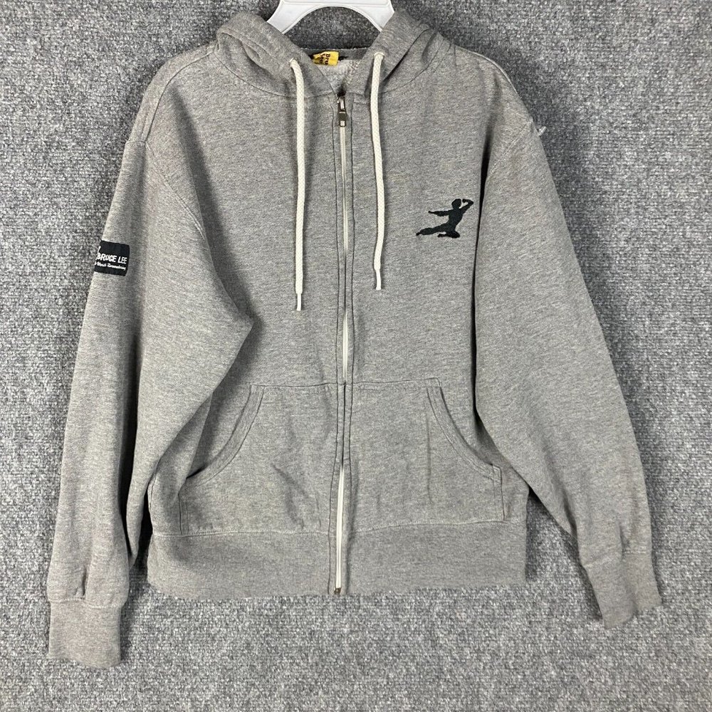 Bruce Lee Hoodie Boys Small 8 Yrs Full Zip Gray Kids Drawstring S